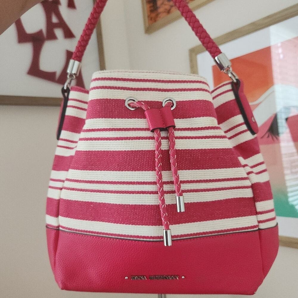 Vintage Dana Buchman Woven Faux Leather Tote Bag